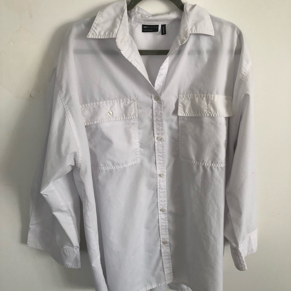 White Button-Up Shirt Dress